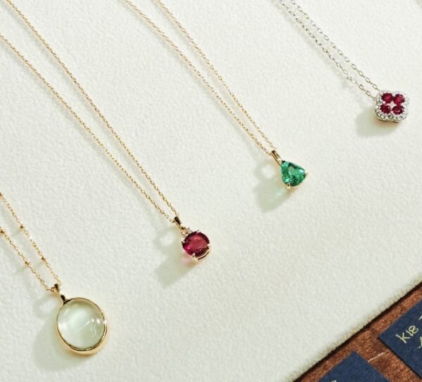 K18ルビー/ムーンストーン/エメラルド