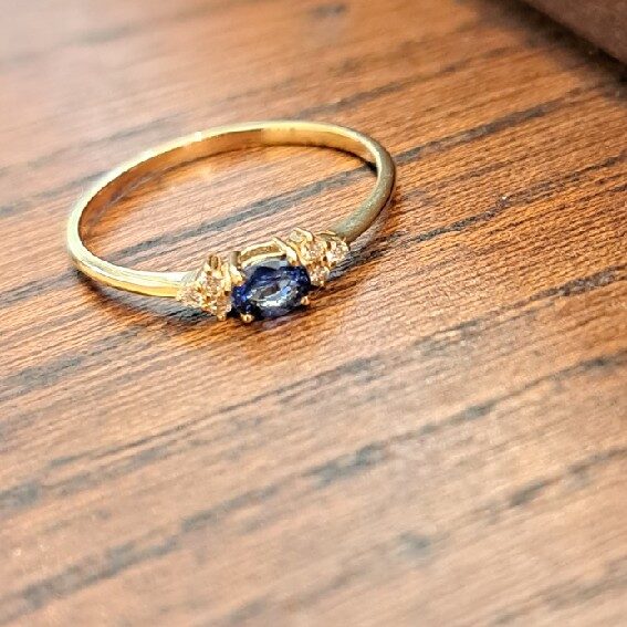 K18サファイアリング